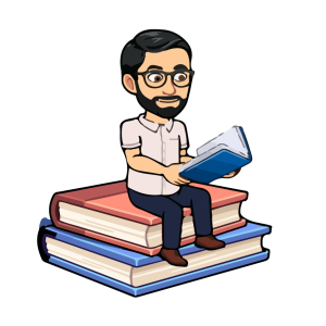 Francisco Suarez Bitmoji sitting library books