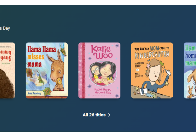 Various book covers for mother's day.